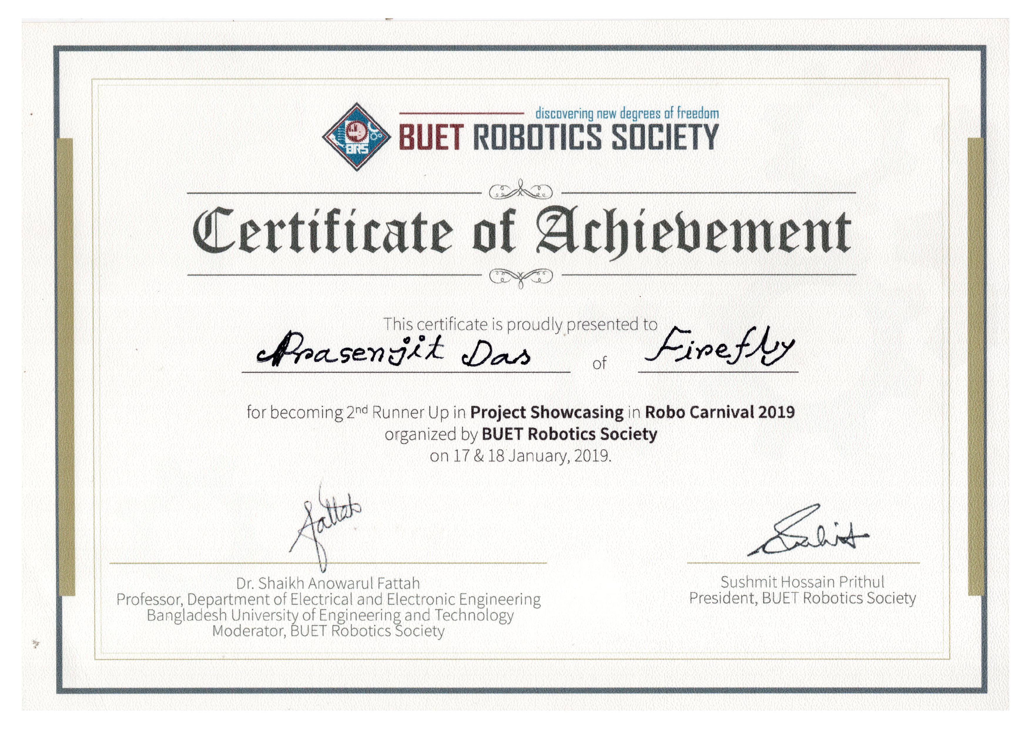 BUET Robo Carnival certificate thumbnail